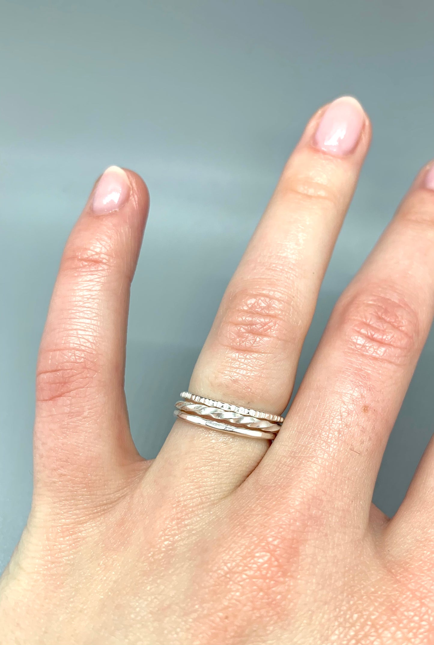 Silver Skinny Stacking rings