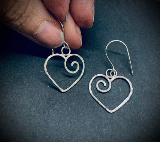 Hammered Heart Earrings