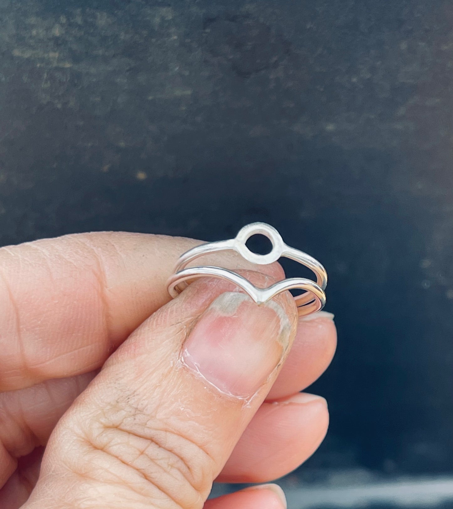 Wishbone stacking ring set