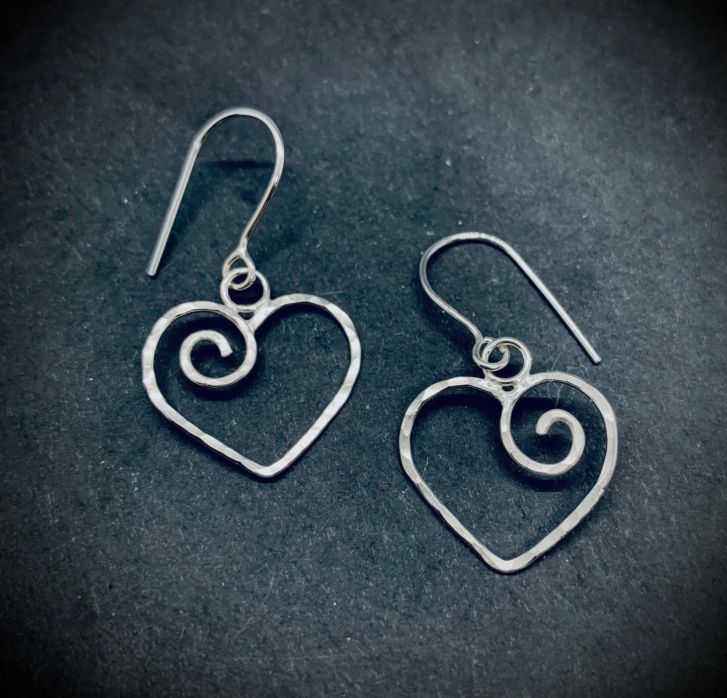 Hammered Heart Earrings