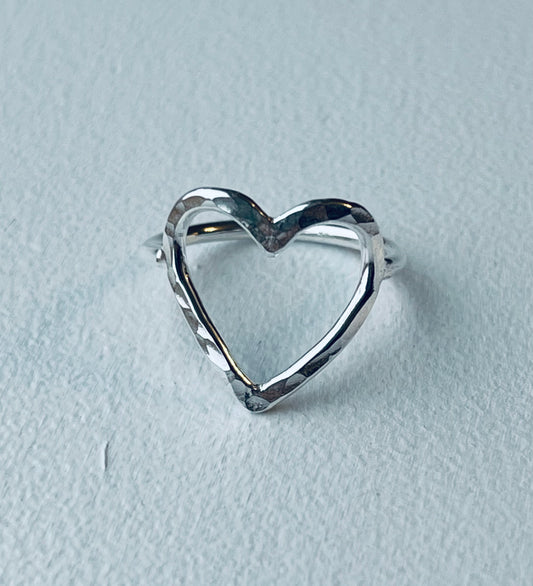 Hammered Heart Ring