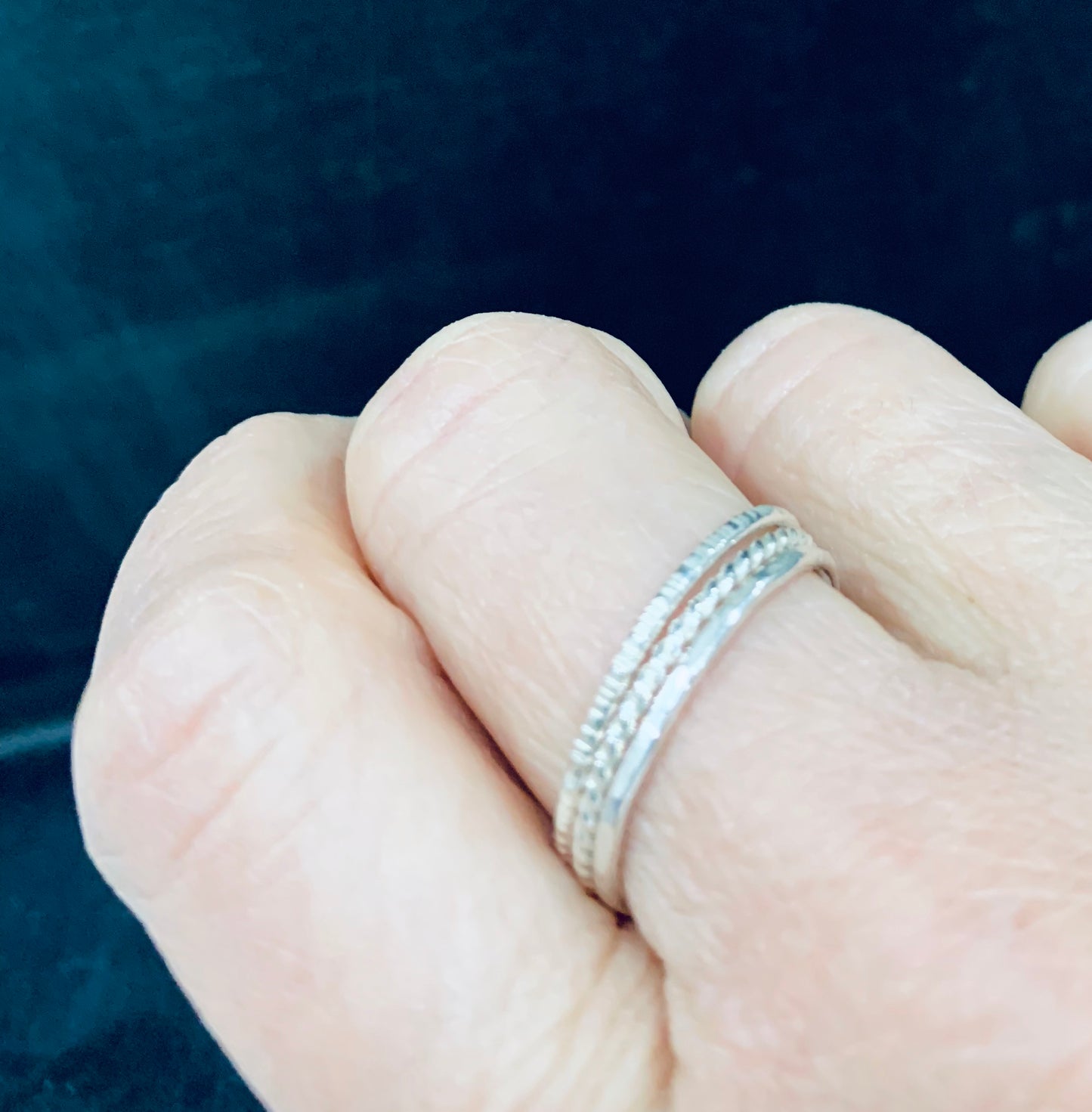 Silver Skinny Stacking rings