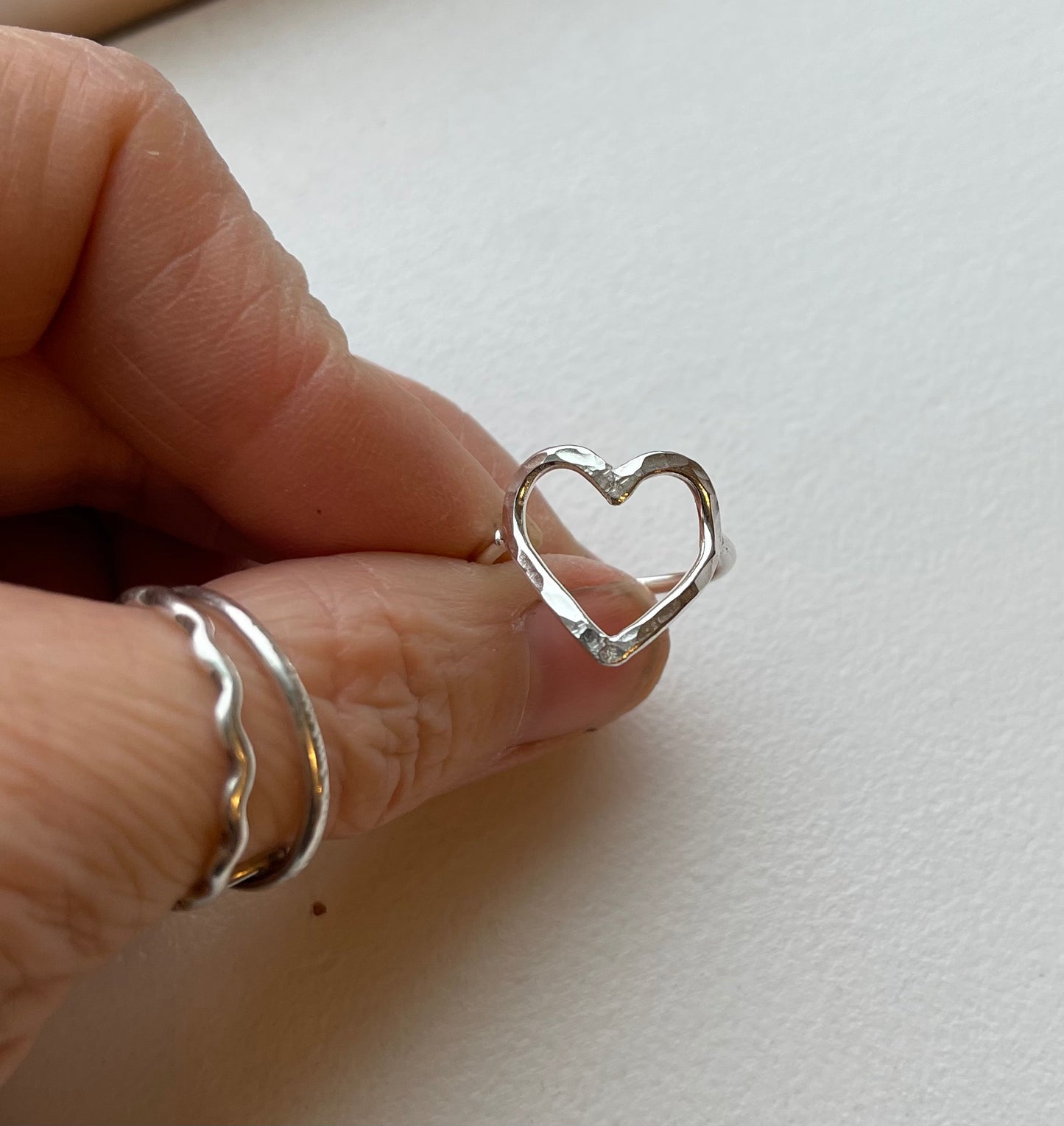 Hammered Heart Ring