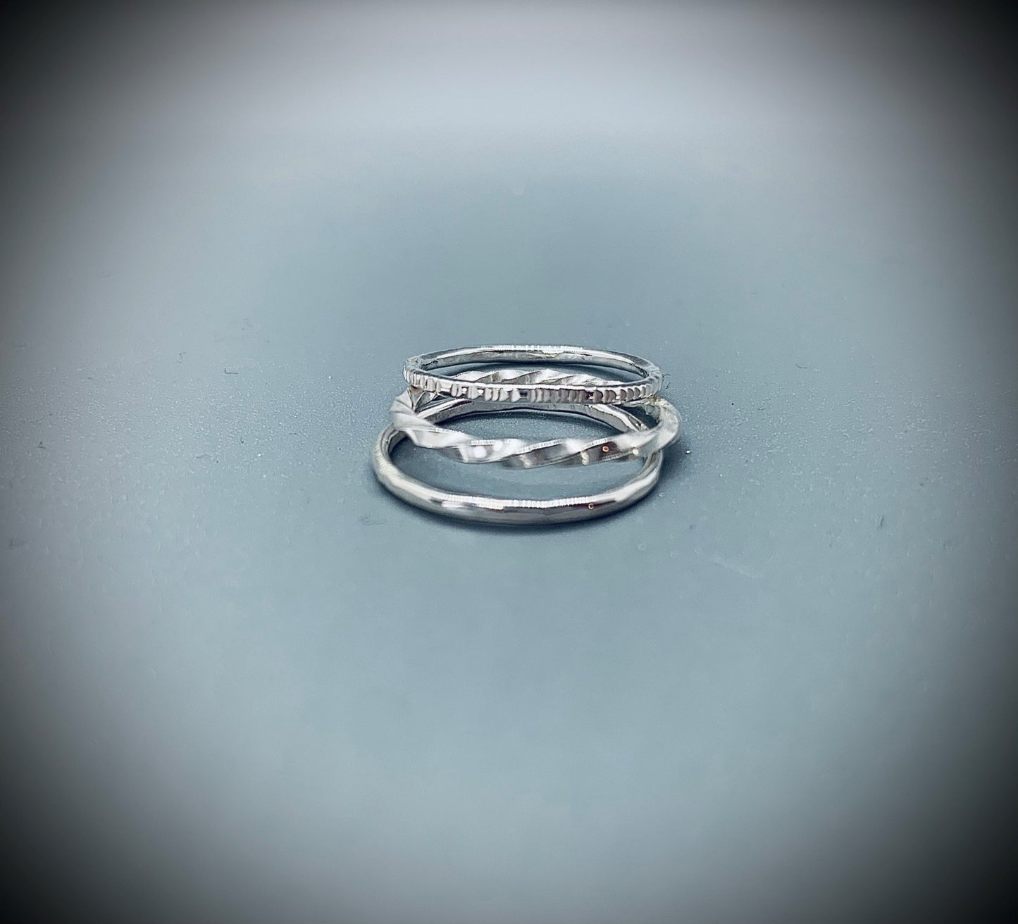 Silver Skinny Stacking rings