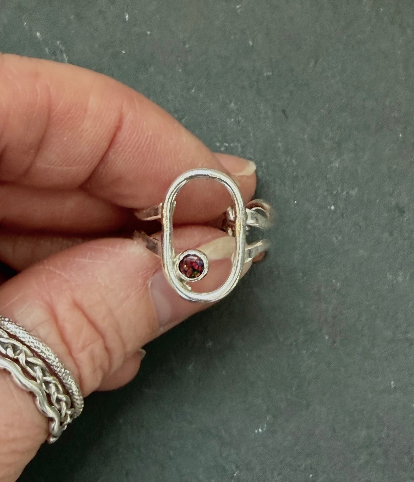 Fire opal ring