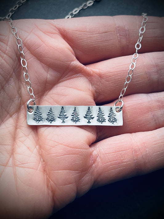 Tree line Bar Necklace
