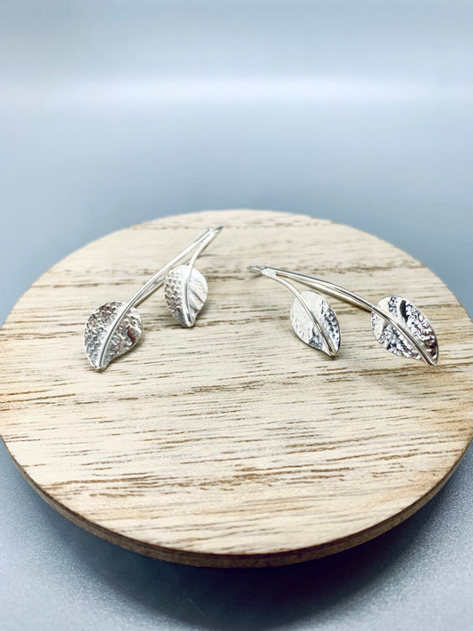 Double leaf earrings