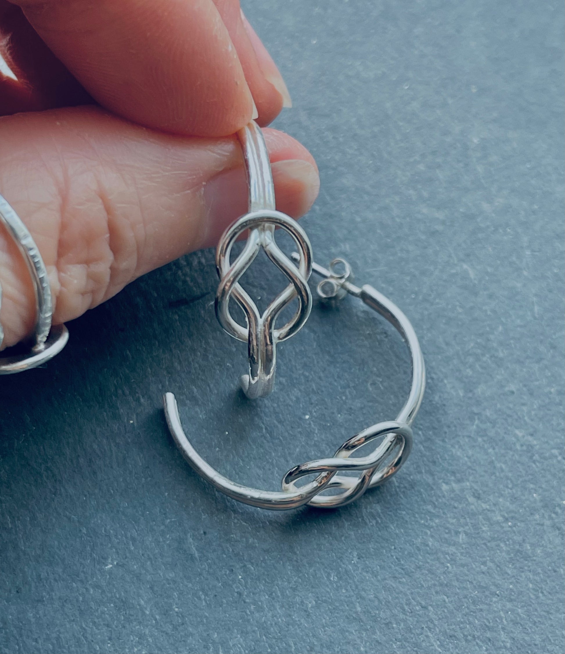 Celtic knot hoop earrings deals