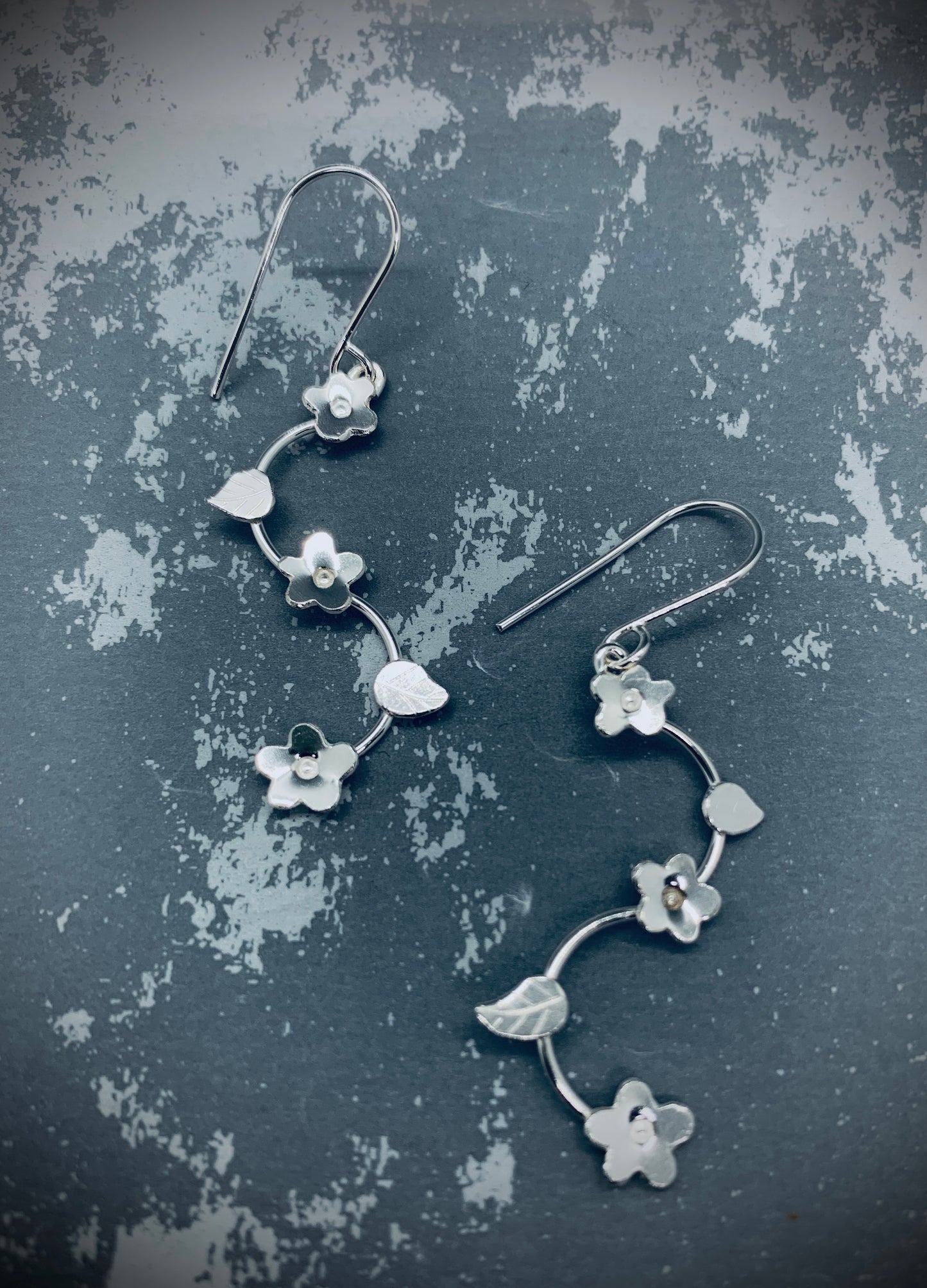 Forget me not dangly earrings