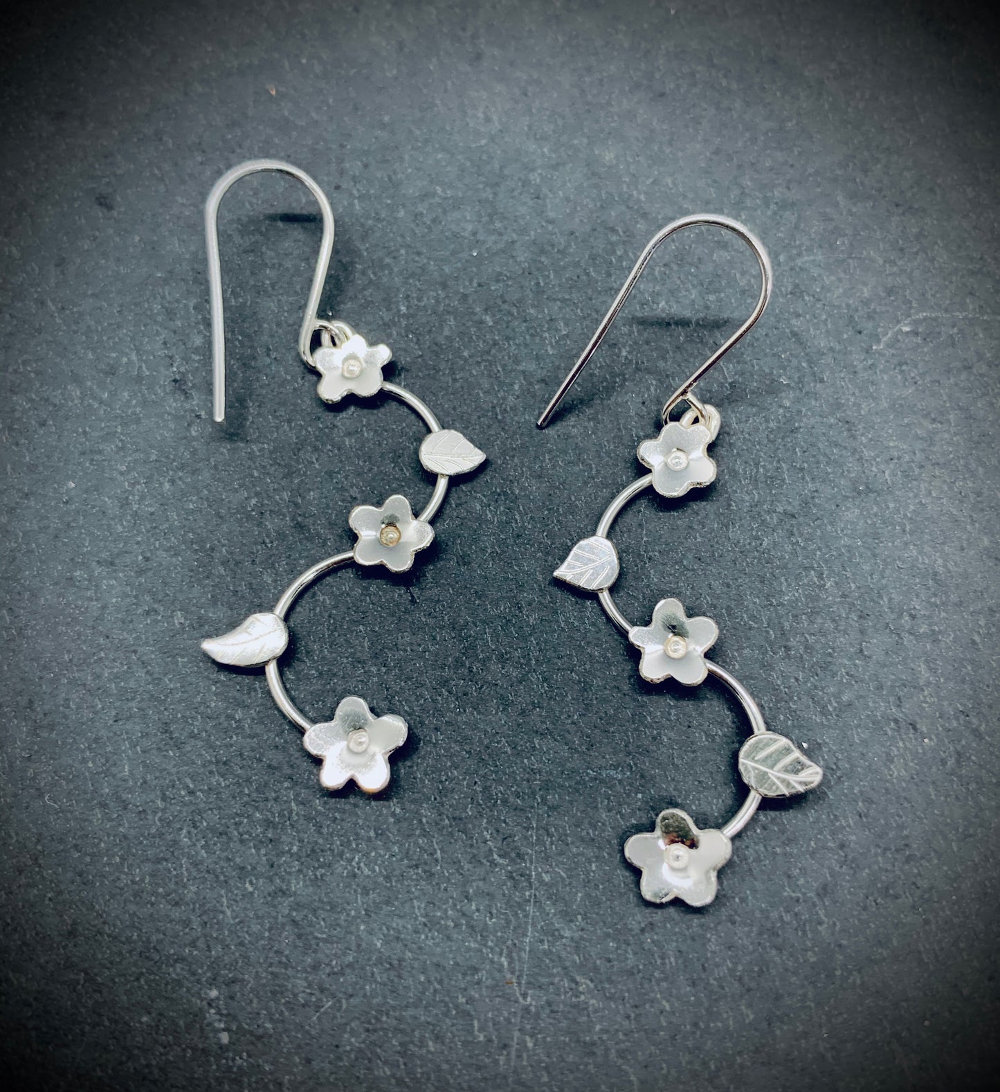 Forget me not dangly earrings